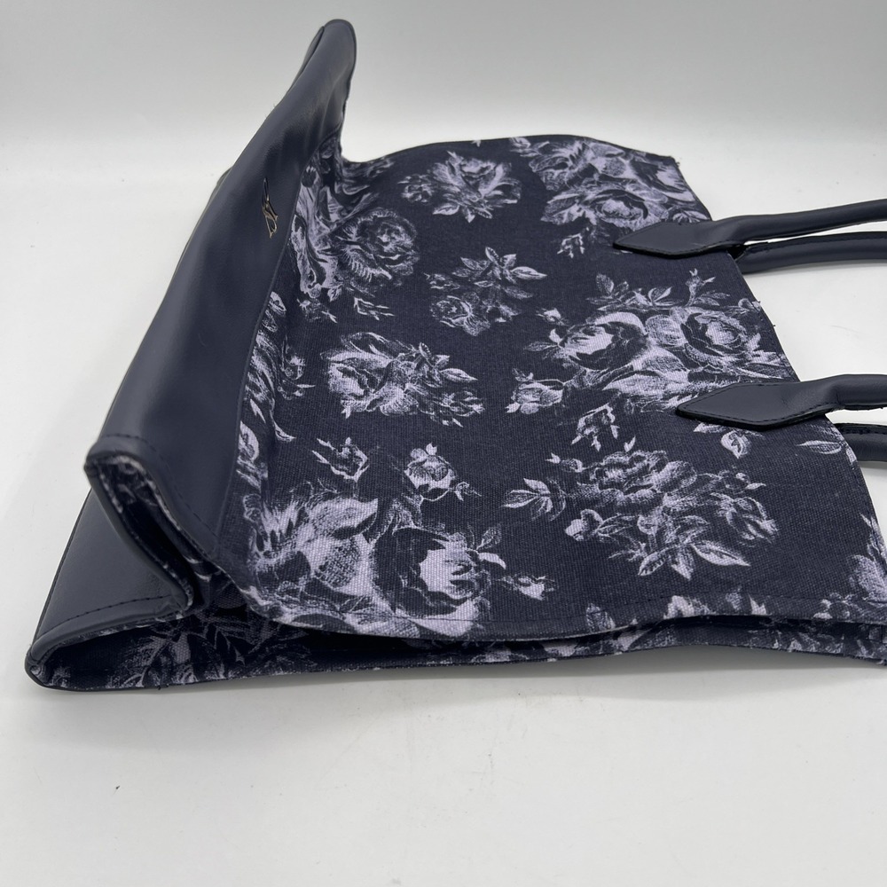 Victoria Secret VS Floral Book Tote Travel Bag Large Purple Flowers~NWOT - Picture 5 of 6